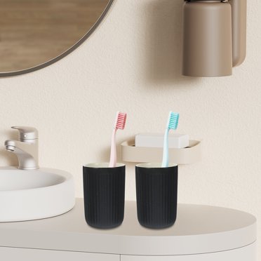 AURARMLET Reusable Ceramic Bathroom Tumblers for Toothbrushes and Mouthwash 2Pcs