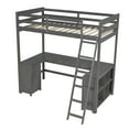 thumbnail image 5 of Twin /Full Size Loft Bed with U-shaped Desk, Drawers and Storage Shelves, 5 of 8