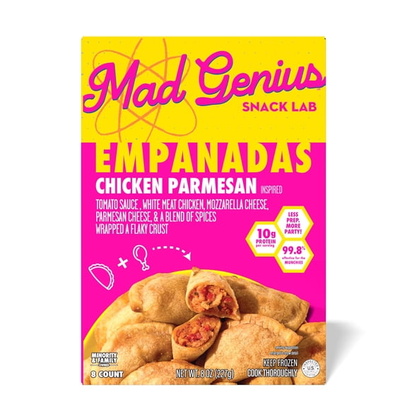 Mad Genius Chicken Parmesan Empanadas, 8 oz (Frozen), 10g of Protein per Serving
