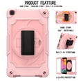 thumbnail image 2 of Dteck Shoulder Strap Case for Samsung Galaxy Tab A 8.0" SM-T290 T295 (2019 Released) 8-inch,Shockproof Armor Rubber Hybrid 3-Layer Protection Back Cover without Screen Protector,Rosegold, 2 of 6