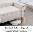 thumbnail image 4 of 60''W Storage Ottoman Bench with Arms, Linen Large Storage Bench for King Bed, Upholstered End of Bed Bench, for Bedroom, Entryway, Living Room, Beige, 4 of 9