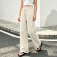 thumbnail image 5 of Rvasteizo Girls Wide Leg Sweatpants Ruffled Hem High Waist Casual Kids Long Pants 5-15Y 15 Years, 5 of 5