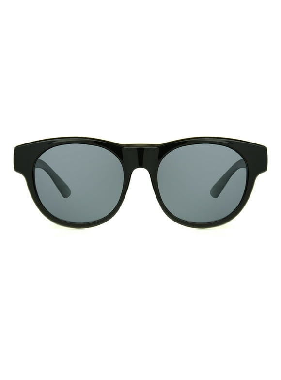 Solar Shield Dioptics Unisex Round Fashion Sunglasses Black