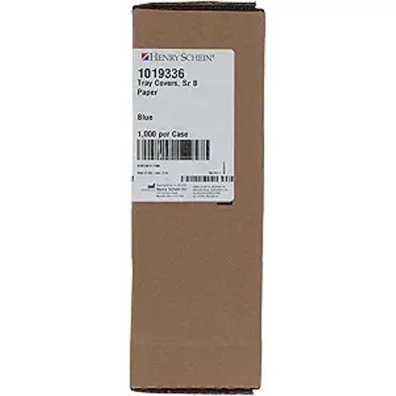 Henry Schein Tray Covers – 8.5” x 12.25”, Blue, Paper, Disposable, Latex-Free – 1000/Case – Fits Ritter B Trays – Ideal for Medical and Dental Use