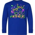thumbnail image 3 of Inktastic Mardi Gras Masks and Beads Long Sleeve Youth T-Shirt, 3 of 5