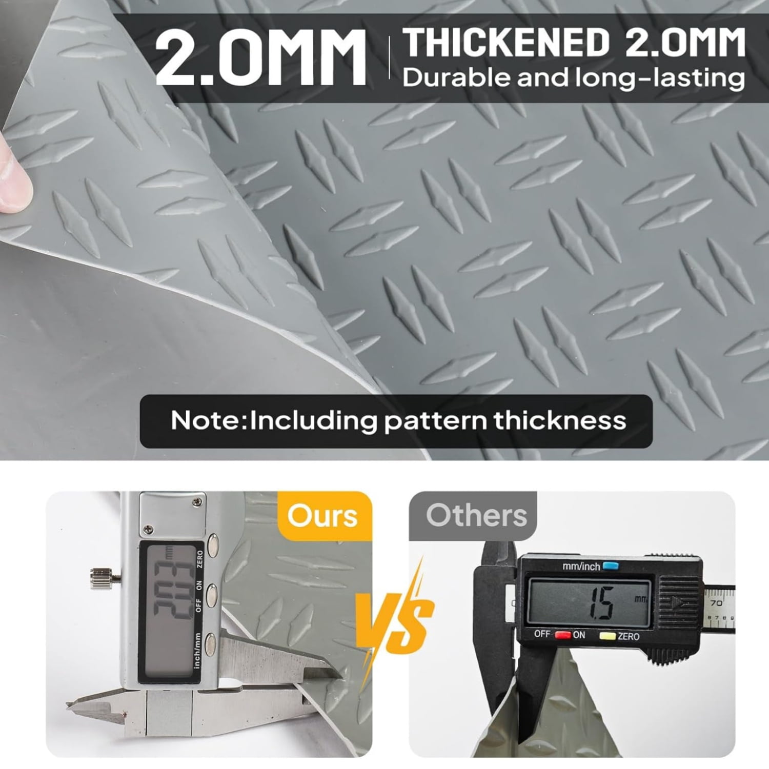 Ktaxon 7.5 x 17 FT Garage Floor Mat, Thickened Diamond Plate PVC Garage Mats Flooring Roll for Under Car, Garage Car Parking Mats for Compact SUVs, Sports Car
