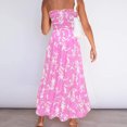 thumbnail image 5 of SMihono Robe Maxi Bohème d'Été pour Femmes Grande Taille Robe Longue Imprimée Florale Bohème Sans Bretelles pour Fête Robe de Plage, 5 of 5