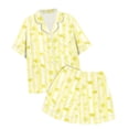 thumbnail image 6 of DHFJKG Pajamas For Women Set Two Piece Outfits Short Sleeve Sleepwear Printed Button Up Lapel Shirts Shorts Loungewear Set Cozy Home Clothes, 6 of 7