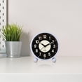 thumbnail image 4 of Reloj despertador analógico pequeño, reloj despertador silencioso clásico que no hace tictac, funciona con pilas, luminoso, reloj de para Azul Baoblaze Reloj de escritorio, 4 of 8