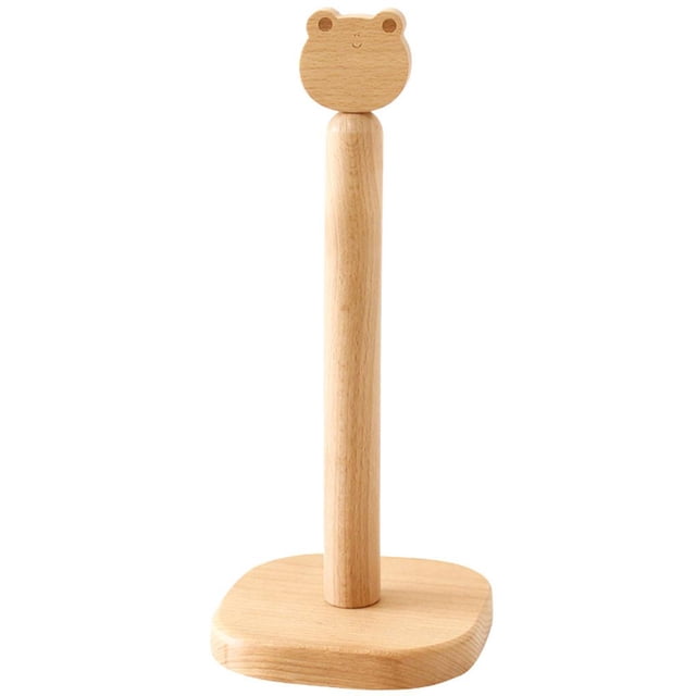Portarrollos De Cocina De Madera Antideslizante Vertical Pañuelo De Papel Soporte Multiusos Para Toallas De Cocina Con Decoración De Rana Pequeña De Madera Para El Hogar Cocina Encimera De Baño Eigraketly HA012741-00
