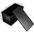 thumbnail image 4 of HUGFEGWE Pullman Loaf Pan With Lid: Bread Loaf Pan Non-Stick Loaf Pan Black Sandwich Loaf Bread Pan With 3pcs Scrapers Carbon Steel Bread Tin for Home Cake Shop, 8.45x4.72x4.32inch U2536-8608, 4 of 9
