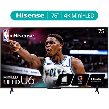 Hisense 75-Inch Class U6 Series Mini-LED ULED 4K UHD Google Smart TV (75U6N) - QLED Quantum Dot Color, Dolby Vision, Full Array Local Dimming, Game Mode Plus