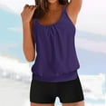 thumbnail image 2 of Women's Tankini Bathing Suits Sport Athletic Two Piece Swimsuits for Women Loose Tank Top with Shorts Swimwear Purple 4XL Clearance, 2 of 5
