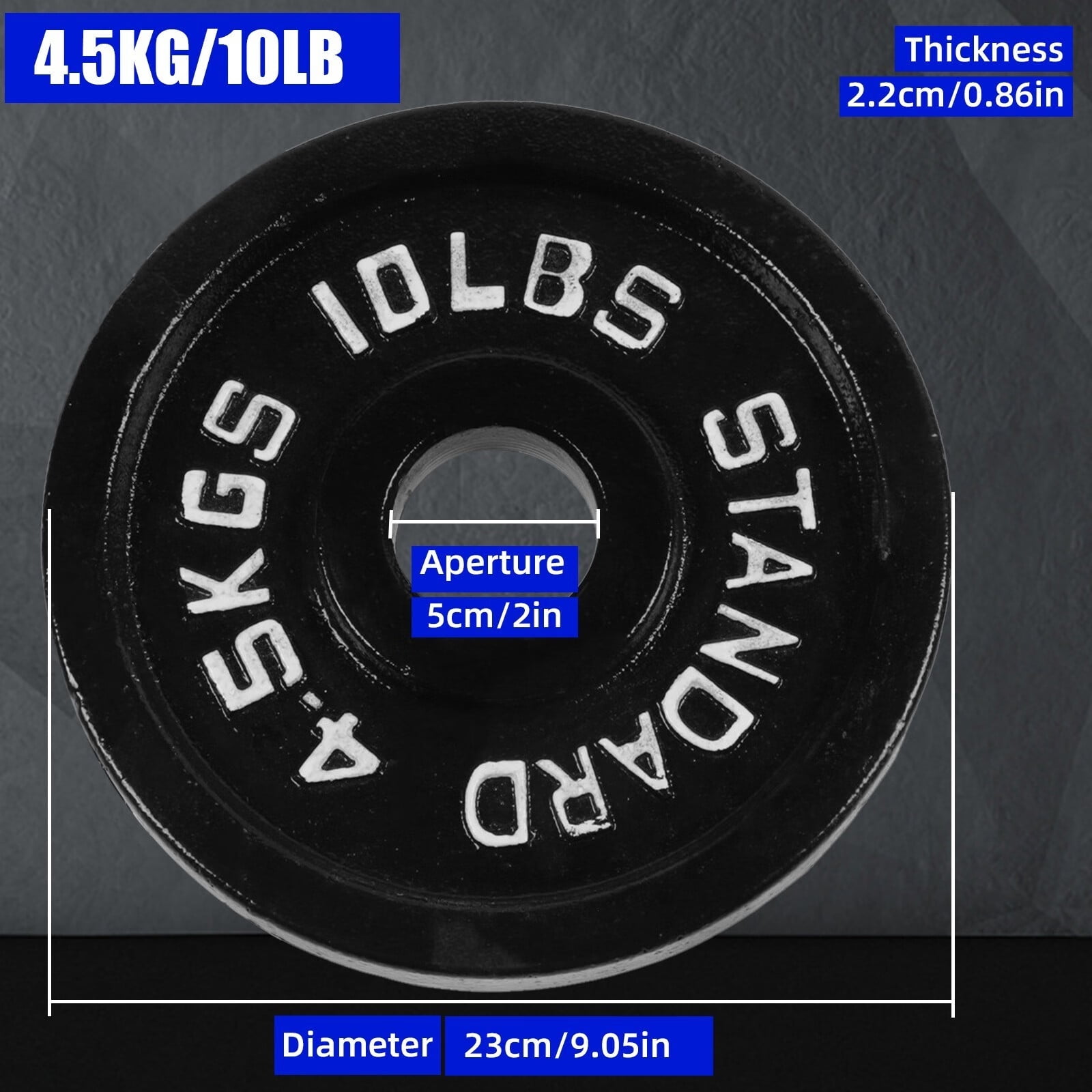 Weight Plates 2Inch 10 LB Pair,Olympic Weightlifting Plates,Solid Iron