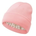 thumbnail image 2 of Qwertyu Unisex Satin & Silk Lined Slouchy Warm Winter Hat - Knit Satin Lined Beanie for Women & Men Pink, 2 of 3