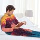 thumbnail image 5 of Balery Neon Sunset Cyberpunk Cityscape Pijama para Hombre de Dos Piezas con Manga Larga, Conjunto de Dormir y Descanso Suave con Bolsillos-XX-Large, 5 of 6