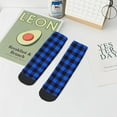thumbnail image 7 of Fuzoiu Buffalo Plaid Blue Black Print Adult Socks, Crew Moisture-wicking Socks, Unisex Cushion Crew Socks,Casual Sports Ankle Socks, 7 of 7