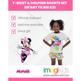 thumbnail image 5 of Disney Minnie Mouse Big Girls T-Shirt and Active Retro Dolphin French TerryShorts Outfit Set Toddler to Big Kid, 5 of 5