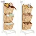 thumbnail image 5 of mDesign Water Hyacinth 3-Tiered Storage Baskets Floor Stand - White/Natural, 5 of 7