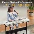 thumbnail image 3 of 61 Keys Electric Piano Keyboards with Lighted Up Keys,255 rhythms,Bench,Stand,Headphone,Microphone(White), 3 of 23