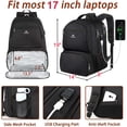 thumbnail image 2 of Lunch Backpack for Men, 17 Inch Insulated Cooler Backpack Lunch Box Backpack with USB Charging Port, Water Resistant Computer Daypack College Laptop Backpack for Travel Picnic Work, Black, 2 of 8