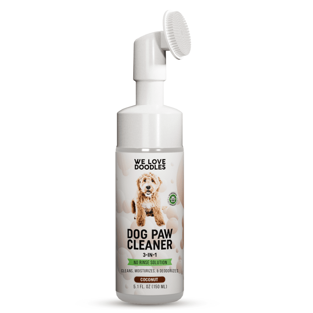 We Love Doodles No-Rinse Dog Paw Cleaner, Gentle Foaming Paw Washer for Dogs & Cats, Moisturizes & Deodorizes, Coconut, 150 mL