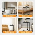 thumbnail image 7 of FDW C Shaped End Table with Adjustable Feet,Bedroom,Bedside,Brown, 7 of 7