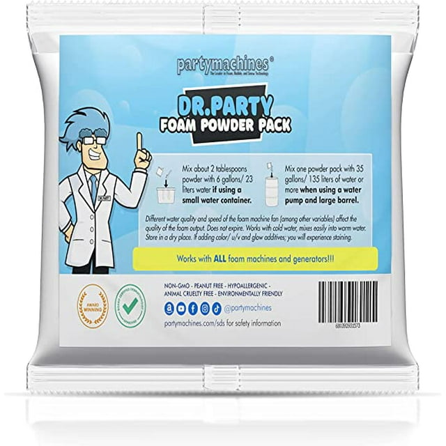 Partymachines Foam Powder Pack - Up to 50 gallons - Smaller Pack Single - use with Your Foam Generator