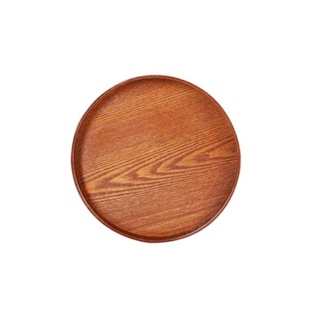 

Wooden Round Serving Tray Platter Home Decor For Coffee Food Party Supplies