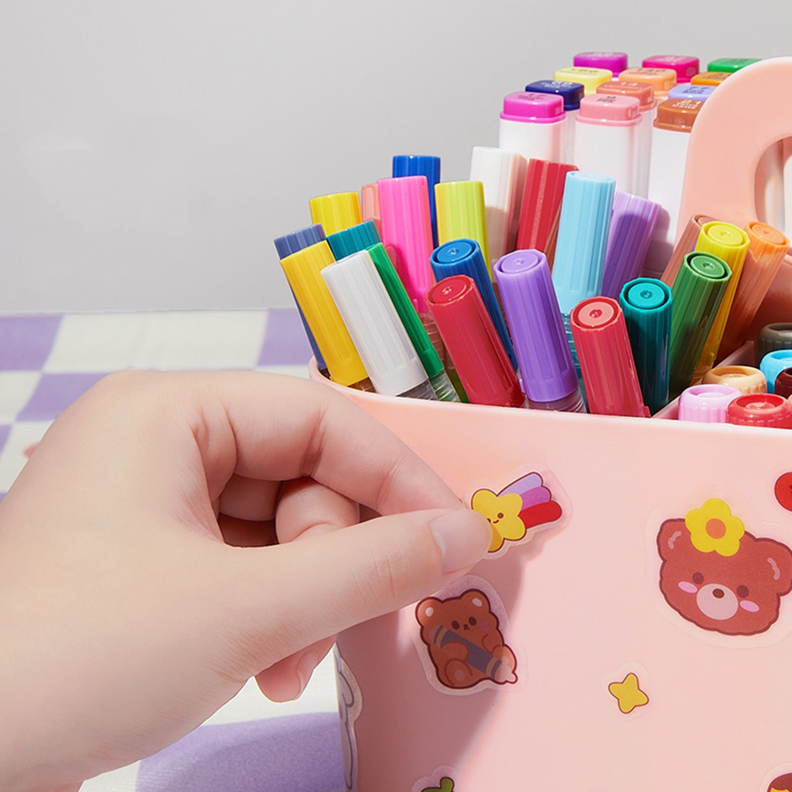 Large Capacity Desktop Stationary with Handle Watercolor Marker Caddies Art Supply Storage Holder