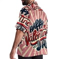 thumbnail image 3 of Valentine's Day Font Men's Short Sleeve Shirts, Casual Hawaiian Print Button Down Summer Beach Top Unisex, 3 of 6
