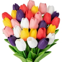 10pcs Artificial Tulip Flowers, Real Touch Pink Tulips, Fake Tulips for Bouquet Arrangements Table Centerpieces Home Indoor Outdoor Summer Decorations