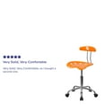 thumbnail image 5 of Flash Furniture Vibrant Orange and Chrome Swivel Task Office Chair with Tractor Seat, 5 of 13
