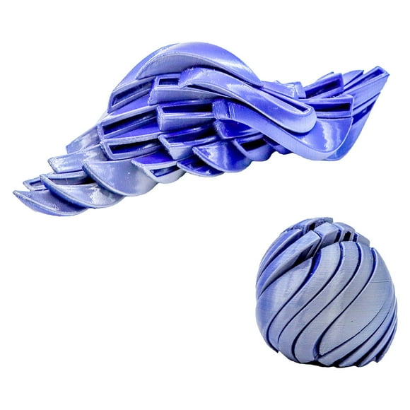 3D Printed Slime Ball Fidget Toy, 2.1 inch Anxiety Fidget Toys Adults, 3D Printed Slime Ball Gear Sphere, Liquid Flow Feeling Desk Fidget Toys Adults, Purple