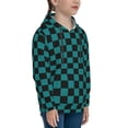 thumbnail image 3 of Daiia Black And Teal Checkerboard for Boys Fashion Hoodies & Sweatshirts with Kangaroo Pocket,Hooded Sweatshirt for Kid, Breathable& Moisture Wicking-X-Large, 3 of 6