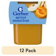 (12 pack) Gerber 2nd Foods Natural for Baby Baby Food, Apricot Mixed Fruit, 4 oz Tubs (2 Pack)