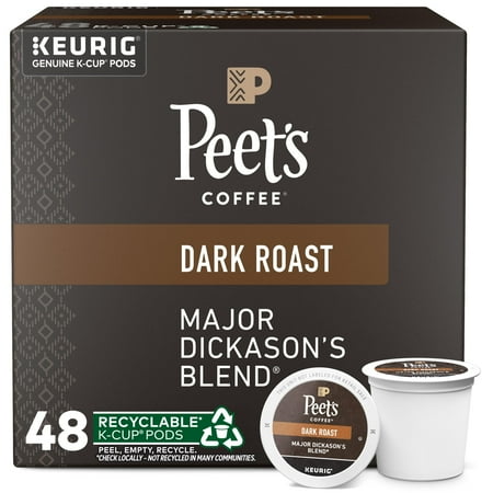(BB:5/13/25) Peet s Coffee Major Dickason s Blend Premium Dark Roast Keurig K-Cup Pods  48 Count