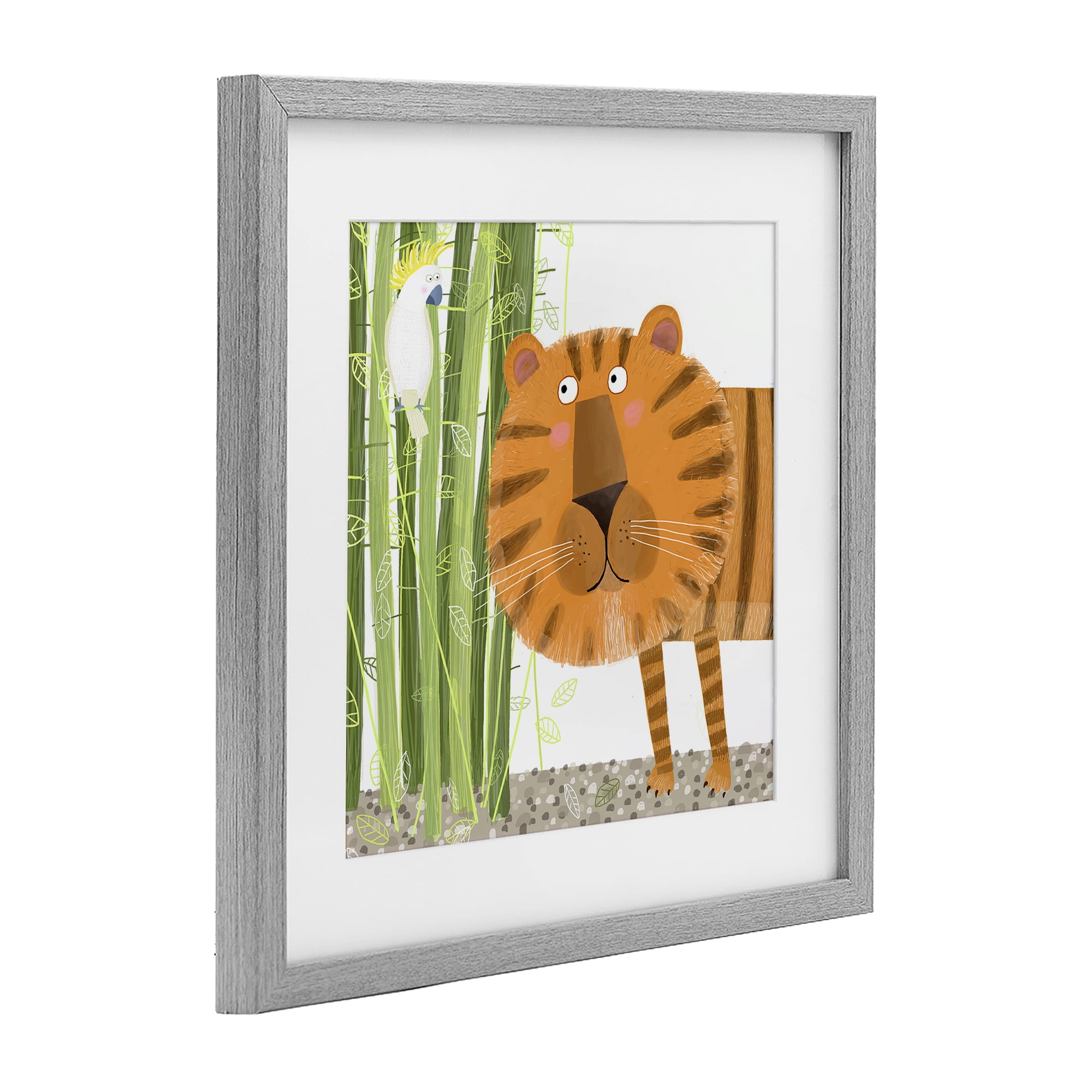 Stupell Industries Bamboo Trees & Tiger Gray Framed Print Under Glass, design by Carla Daly