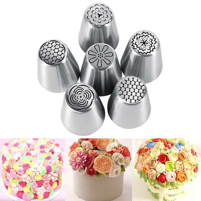 8 Pcs Set Stainless Steel Russian Piping Nozzles Set Flower Cake Decorating 