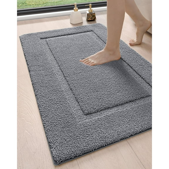 Bathroom Rugs Washable Non Slip Bath Mat for Shower Floor, Absorbent Quick Dry Bathmat with Rubber Backing, Ultra Soft Plush Carpet for Tub