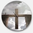 thumbnail image 1 of Designart 'Big Cross between Two Cliffs ' Modern wall clock, 1 of 6