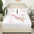 thumbnail image 3 of Erosebridal Letter Personalized Bed Sheets King,Floral Flower Bedding King Size,Initial Monogrammed Sheet Set King,Microfiber Teens Bedroom Decor,4 Pieces, 3 of 7