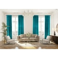 thumbnail image 1 of 3S Brother's Azure Extra Long Shiny Velvet Curtains Luxury Colors Light Blocking Hang Back Tab & Rod Pocket 1 Panel Curtain 5-30 Ft Home Décor Custom Made Drapes -Made in Turkey(52"W X 252"L), 1 of 6
