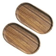 thumbnail image 1 of OUNONA Lot de 2 Plateau de Service en Bois pour Café et Fruits Table Ovale Décoration Usage Domestique Restaurant, 1 of 8