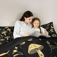 thumbnail image 4 of jejeloiu Gold Mushroom Butterfly 7 Pieces Bedding Comforter Set,Boho Exotic Style Full Bedding Set,Rustic Botanical Plants Fitted Sheet Flat Sheet For Men Women,Super Cozy Room Decor Reversible, 4 of 8