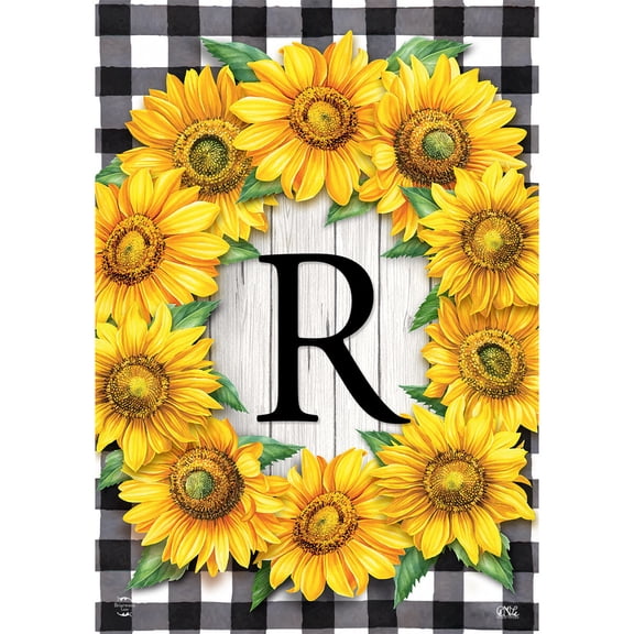 Briarwood Lane Everyday Garden Flag 12x18 For Outdoor Sunflowers Monogram R Garden Flag Flags For Outside