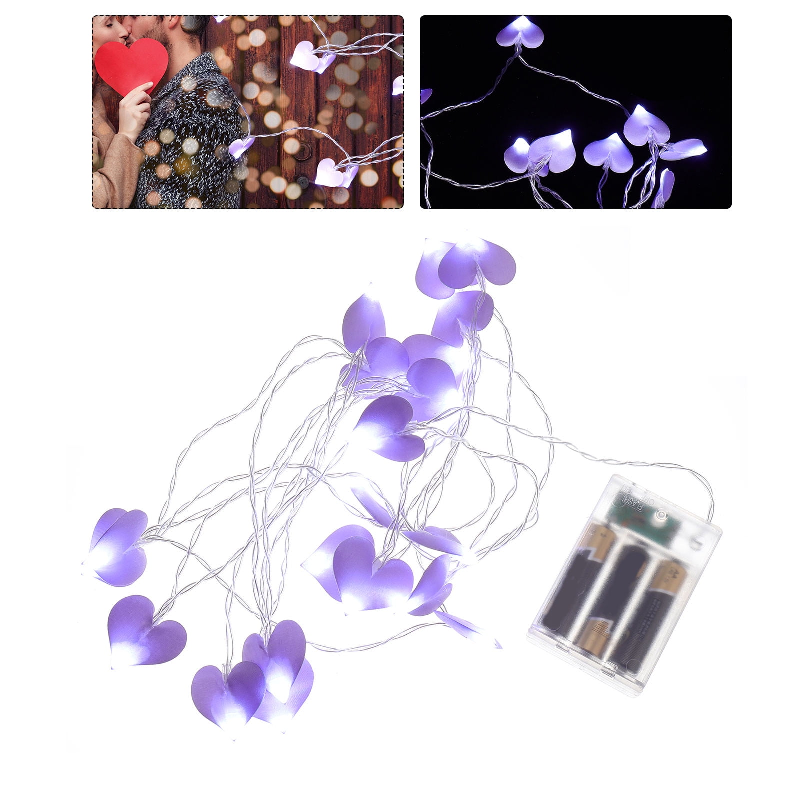 Minkissy 1Set LED String Lights Heart Shape For Indoor Lighting Home Decoration