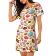 thumbnail image 2 of Balery Color Donut Camisón de manga corta con cuello redondo para mujer, cómodo y elegante., 2 of 6