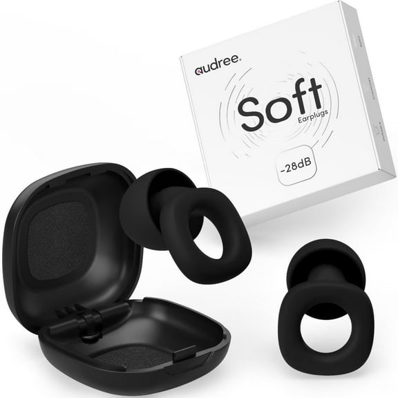 Audree Soft Ear Plugs for Noise Reduction, Sleep,Travel & 28dB Noise Sensitivity, Black