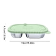 thumbnail image 3 of Stainless Steel Bento Box With Silicone Lid 500 ML Two-Compartment Lunch Container 7.48 inches x 4.65 inches x 1.61 inches, 3 of 6